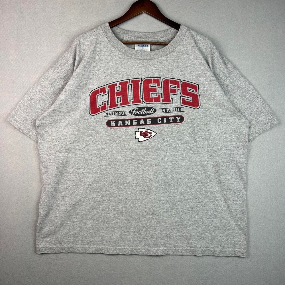Vintage Kansas City Chiefs NFL Football Grey 2000 Tee Shirt XXL